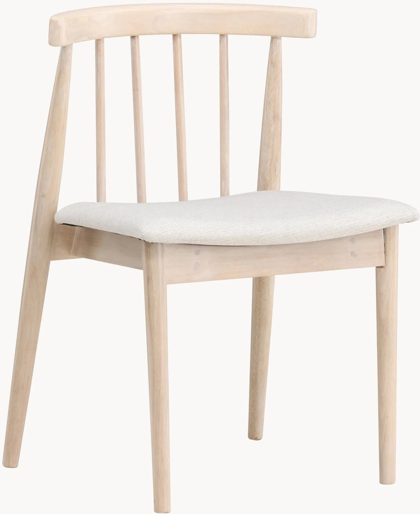 Eetkamerstoelen Flora van rubberhout, 2 stuks