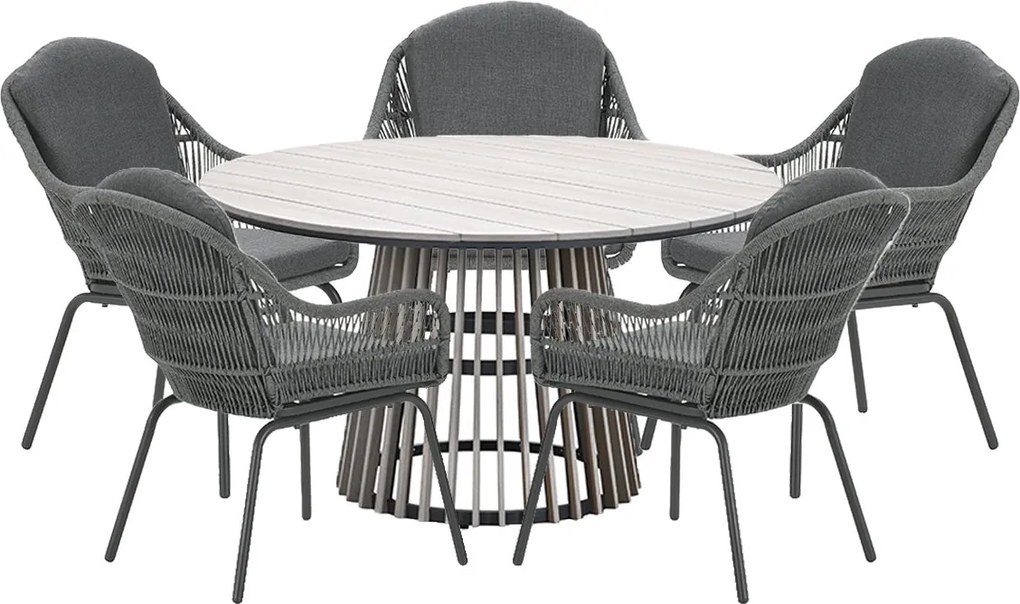 Garden Impressions Yima tuinset 6-delig - Annie tuintafel Ø148x72 cm