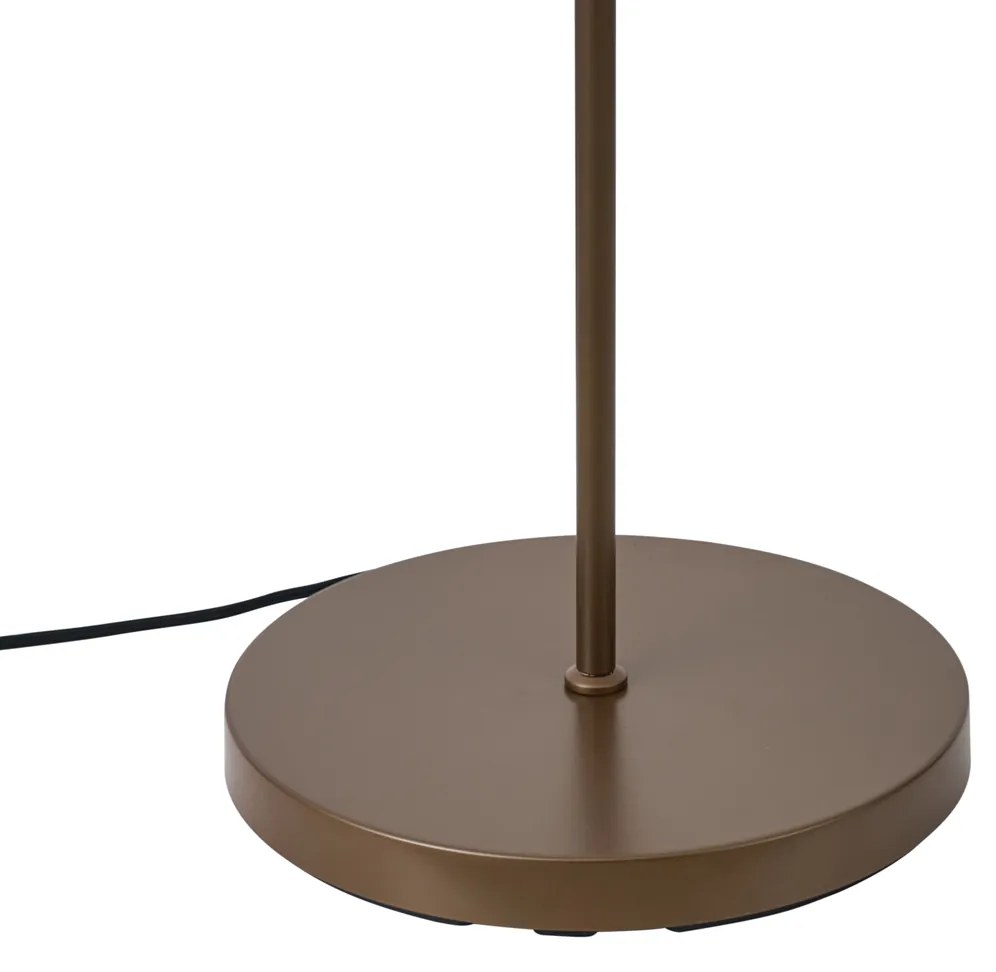 Hotel Chique vloerlamp donker brons met amber glas 2-lichts - Stavelot