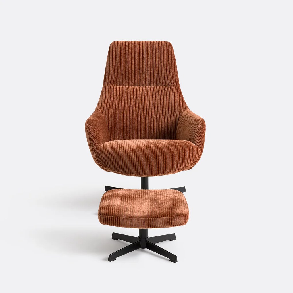 Draaifauteuil met voetensteun Roye