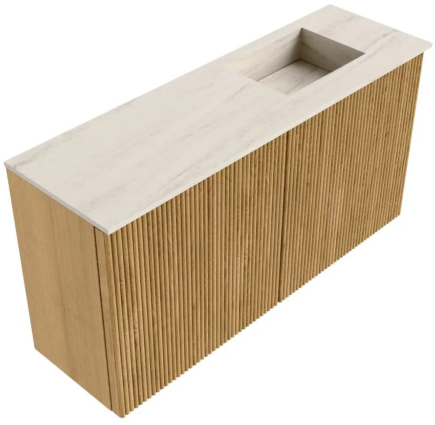 Mondiaz Joya DLux 80cm toiletmeubel oak met wastafel faye rechts 1 kraangat meli