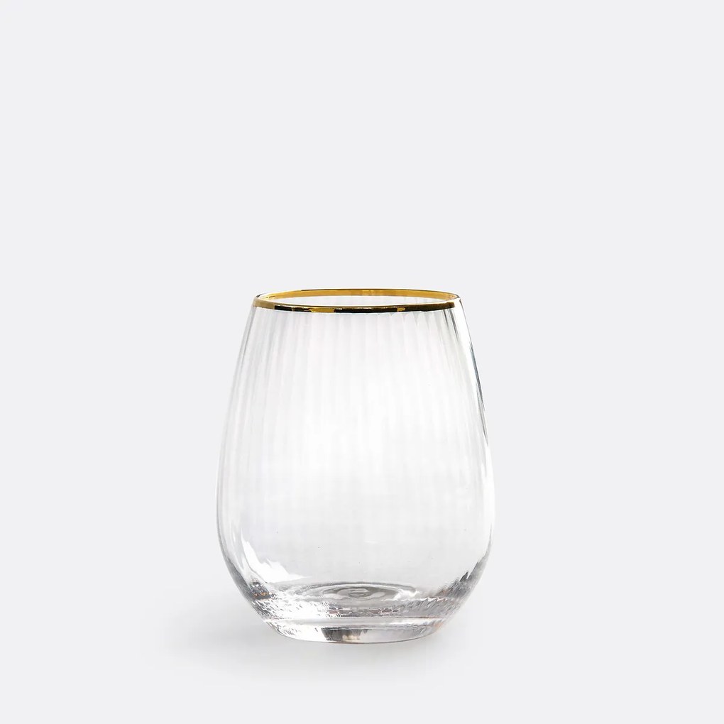 Set van 4 gestreepte glazen, Lurik