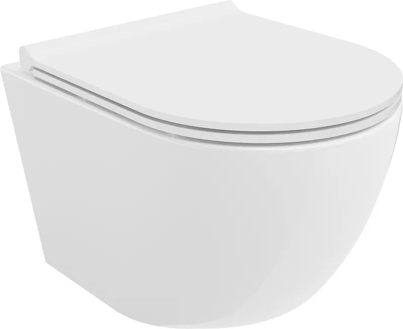 Mexen Lena Rimloze wc-pot met langzaam sluitende slanke wc-bril, duroplast, witte glans - 30220500