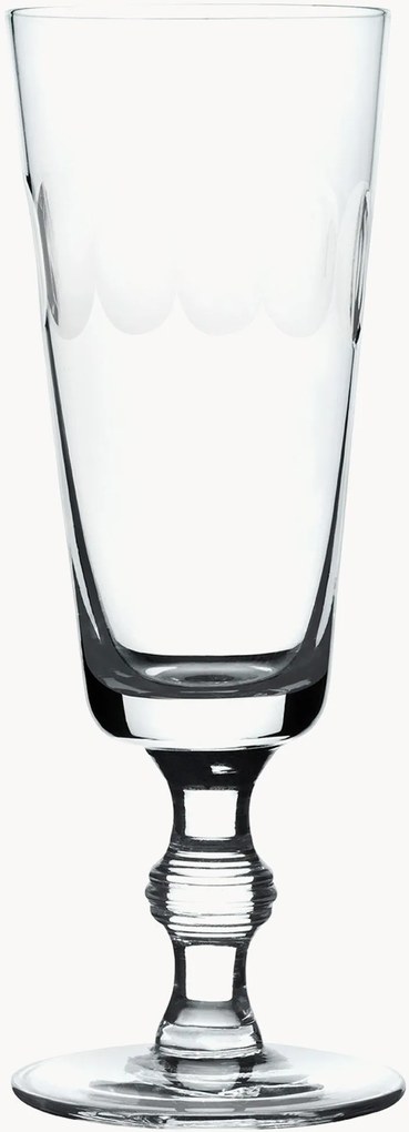 Mondgeblazen kristallen champagneglazen Lens, 4-delig