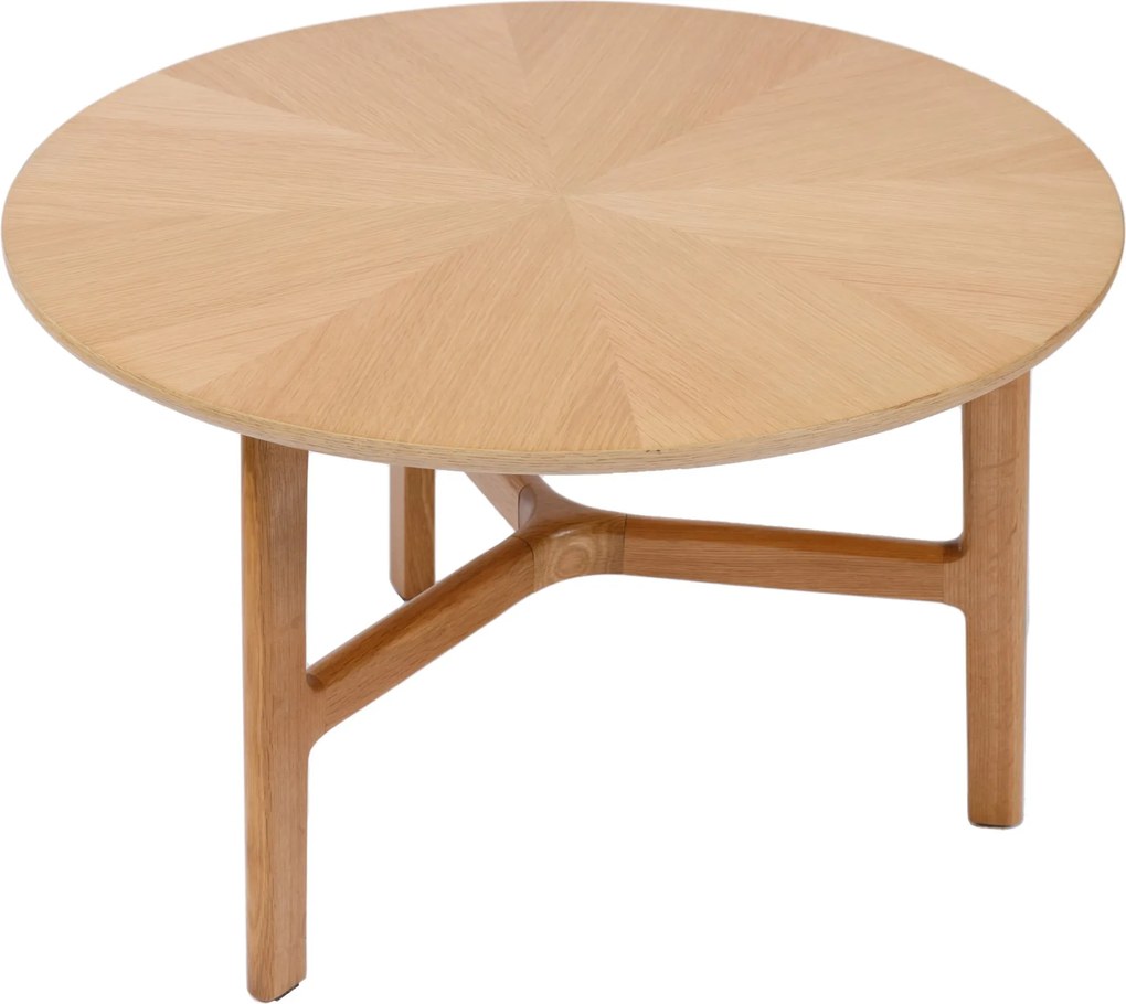 Mazzoni BELLUNO Naturel Essen - HOUTEN SALONTAFEL Ø65 cm ROND MODERN CLASSIC