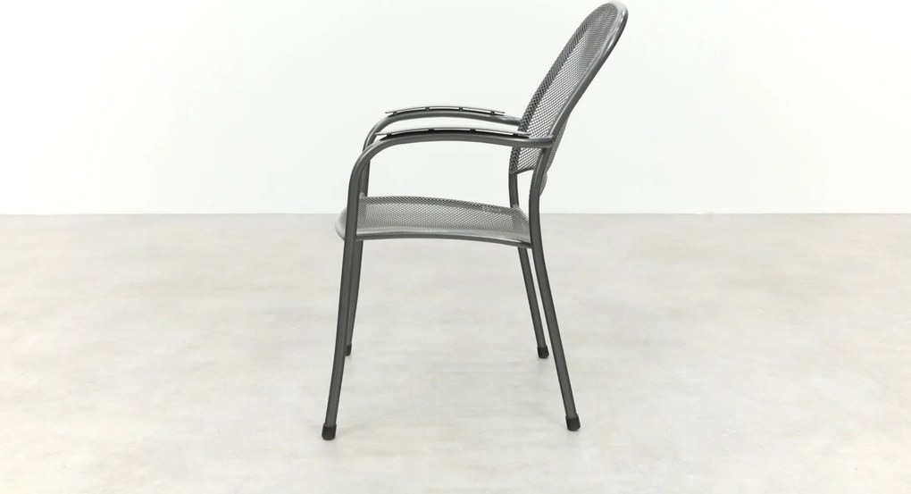 Carlo strekmetaal stapelbare tuinstoel - Antraciet