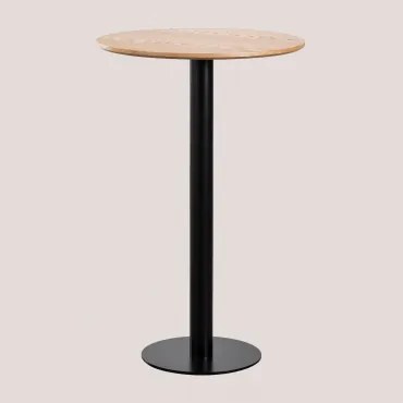 Ronde Hoge Barkruk Van Essenfineer Frappe Ø70 Cm & Zwart - Sklum