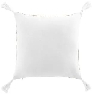 Kussens Beige Douceur d intérieur  COUSSIN DEHOUS. COMPR. POMPONS 40x40 CM JUTE IMPRIME/POLYCOTON U