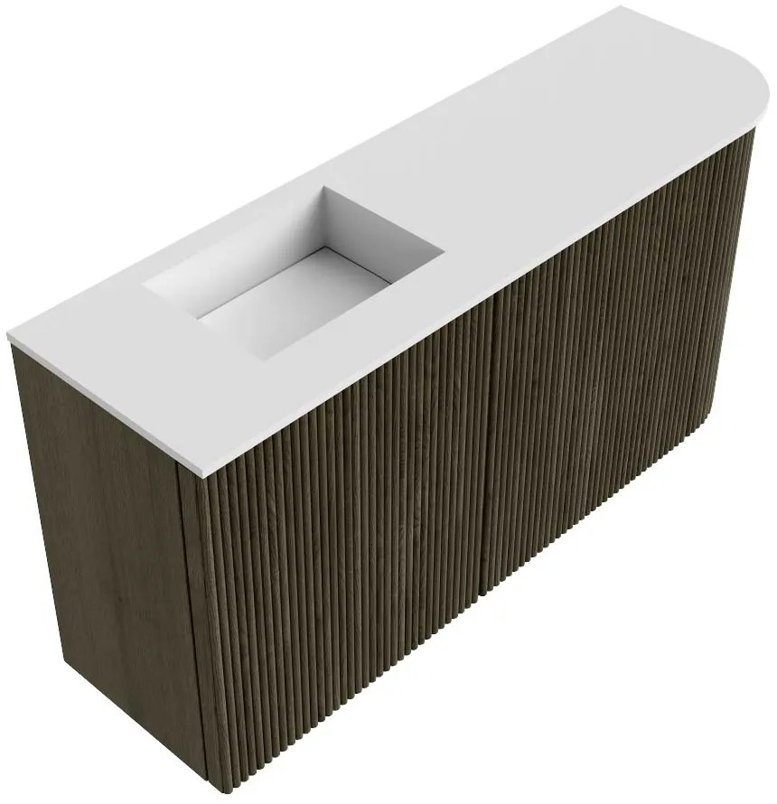 Mondiaz Joya 80cm toiletmeubel ronding rechts shadow met wastafel faye links zonder kraangat talc