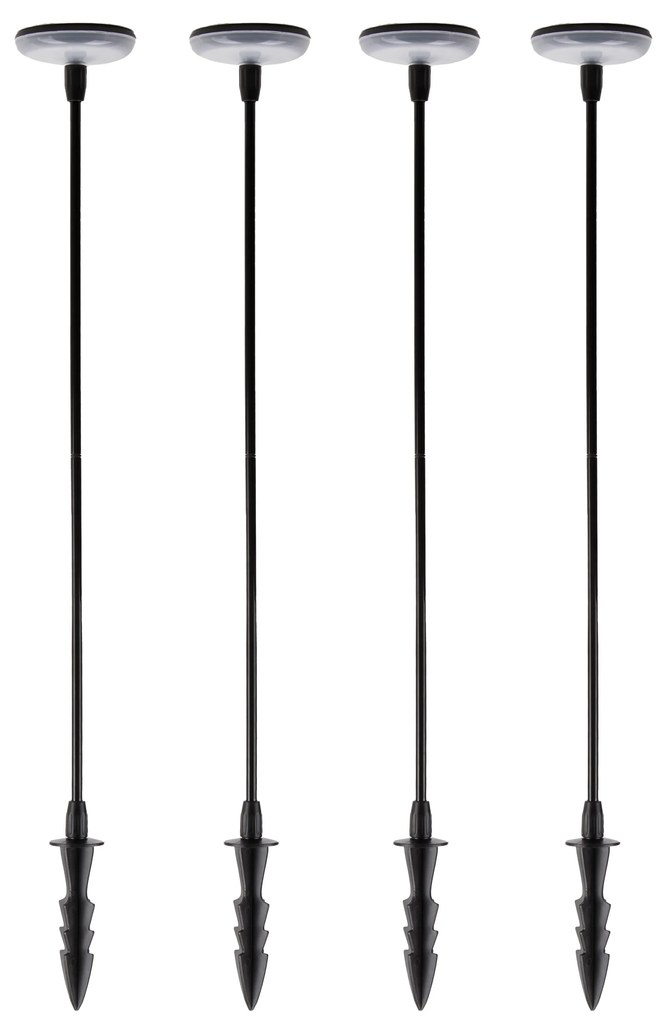 4x Sunflower Solar Tuinlamp Zwart Tuinverlichting Zwart