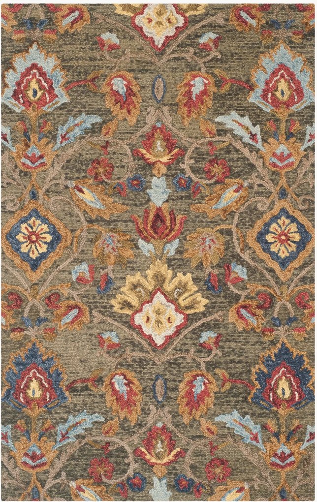 Handgetuft hoogpolig wollen vloerkleed Juni Traditional