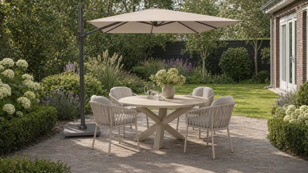 Tuinset 6 personen 240 cm Rope Zand/Beige Lifestyle Garden Furniture Monaco/Guave