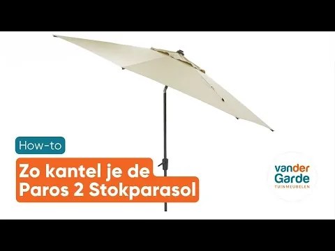 Madison Paros 2 luxe stokparasol - 300 cm. - Light grey OP=OP