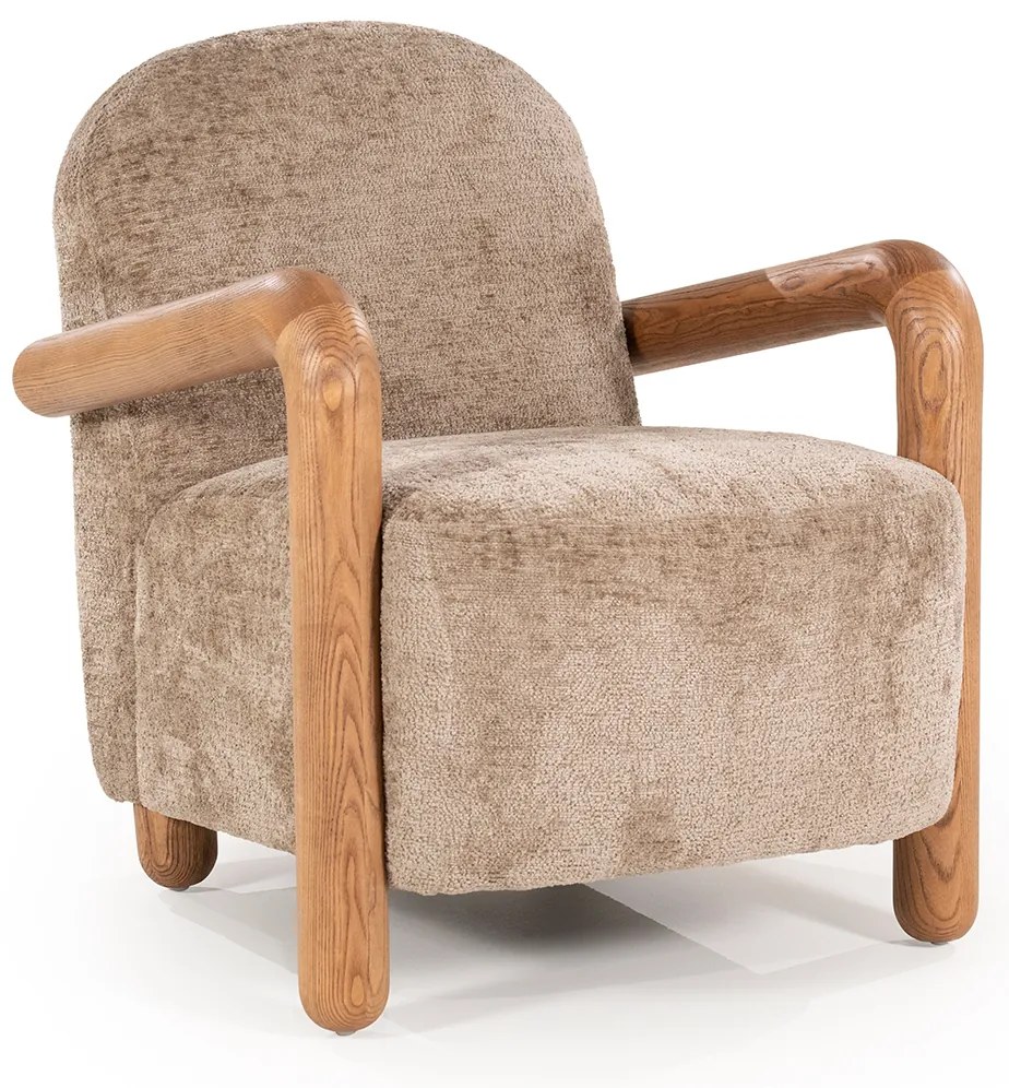 By-Boo Retrova Fauteuil Met Hout Taupe