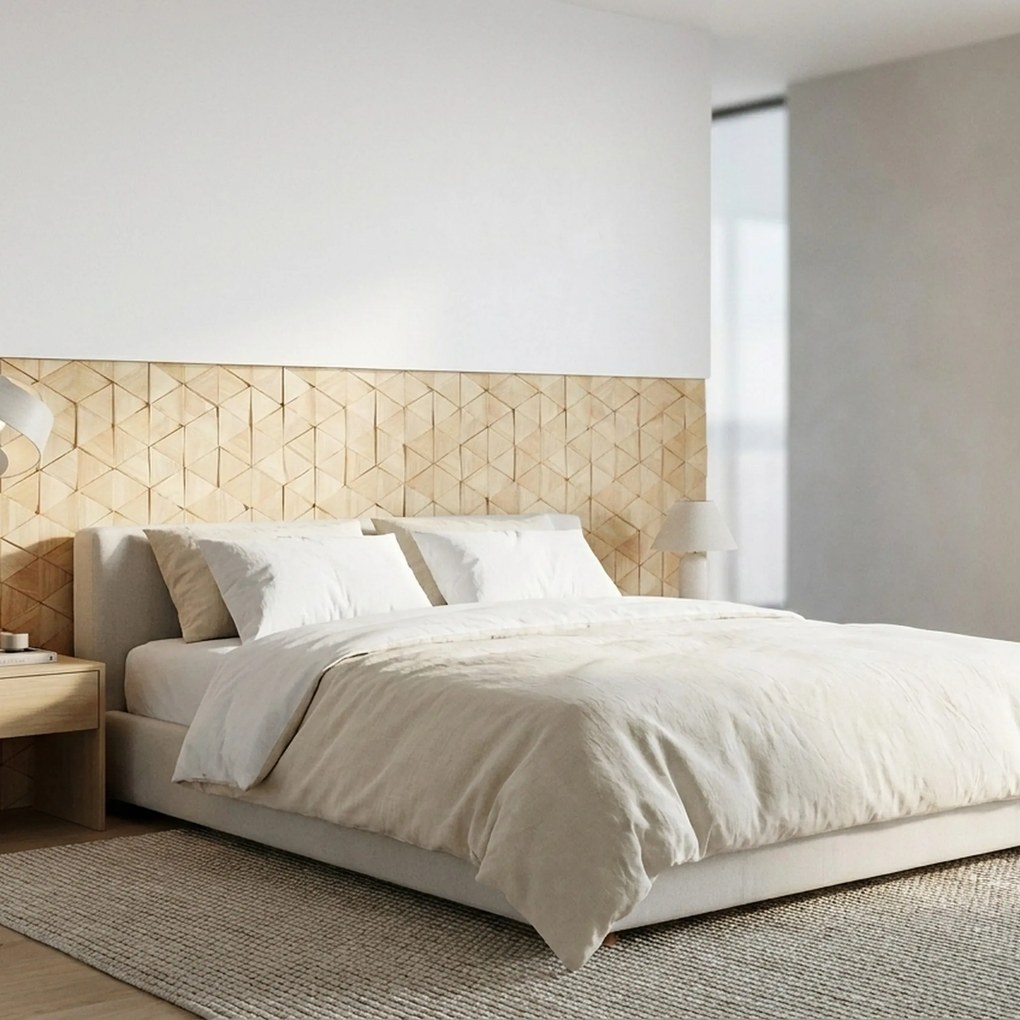 3D Houten Wandpaneel | Rubberwood Compact | 28×30 cm | Wanddecoratie