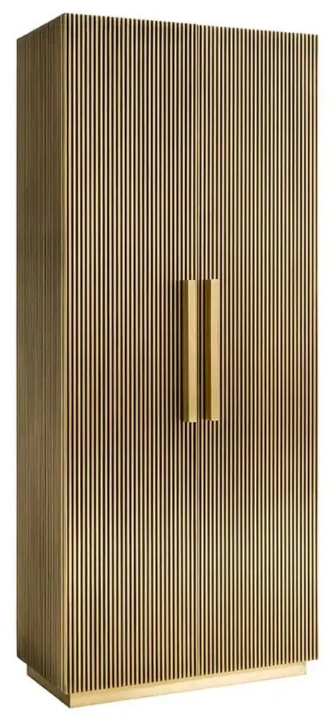 Richmond Interiors Ironville Hoge Kast Messing Met Ribbels - 80x42x191cm.