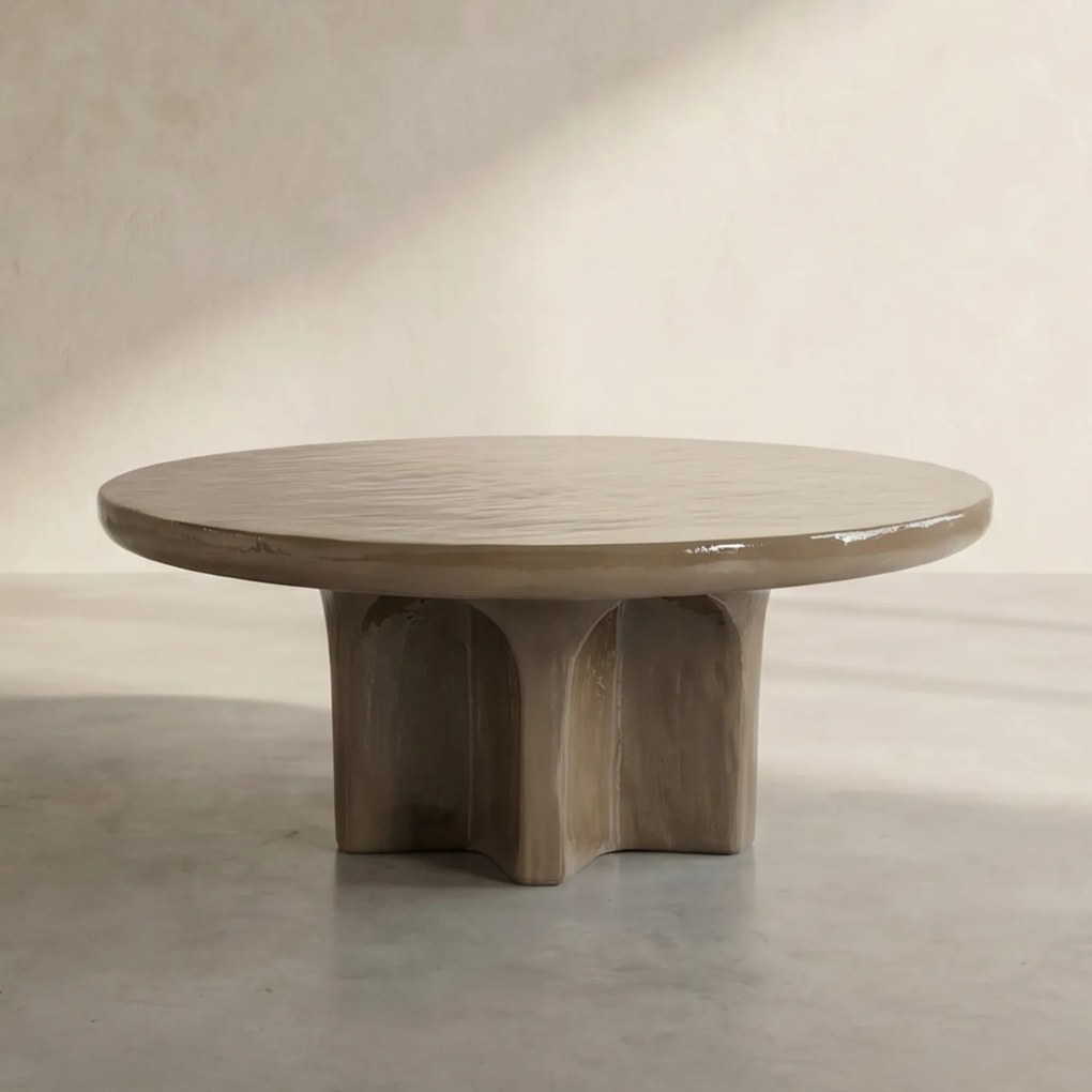 Ronde Glanzende Salontafel - 80 X 80cm.