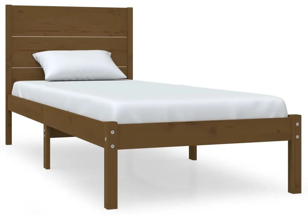 vidaXL Bedframe massief hout honingbruin 75x190 cm 2FT6 Small Single