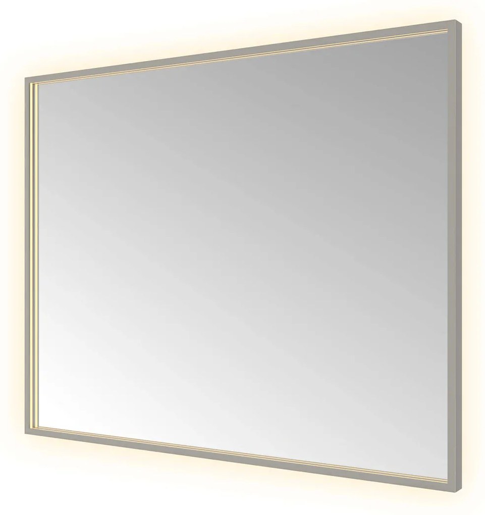Hotbath &More Square rechthoekige spiegel 100x80cm geborsteld gunmetal PVD
