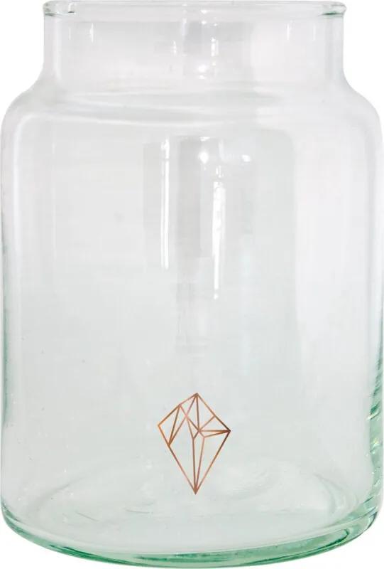 Vaas Diamonds M - Handgemaakt - Glas - Ø10 x 14 cm - Koper