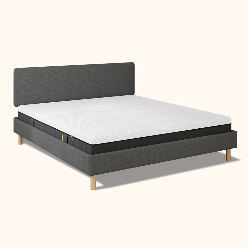 Emma Original Bed - 140x200 cm - Donker grijs - Klassiek Hoofdbord