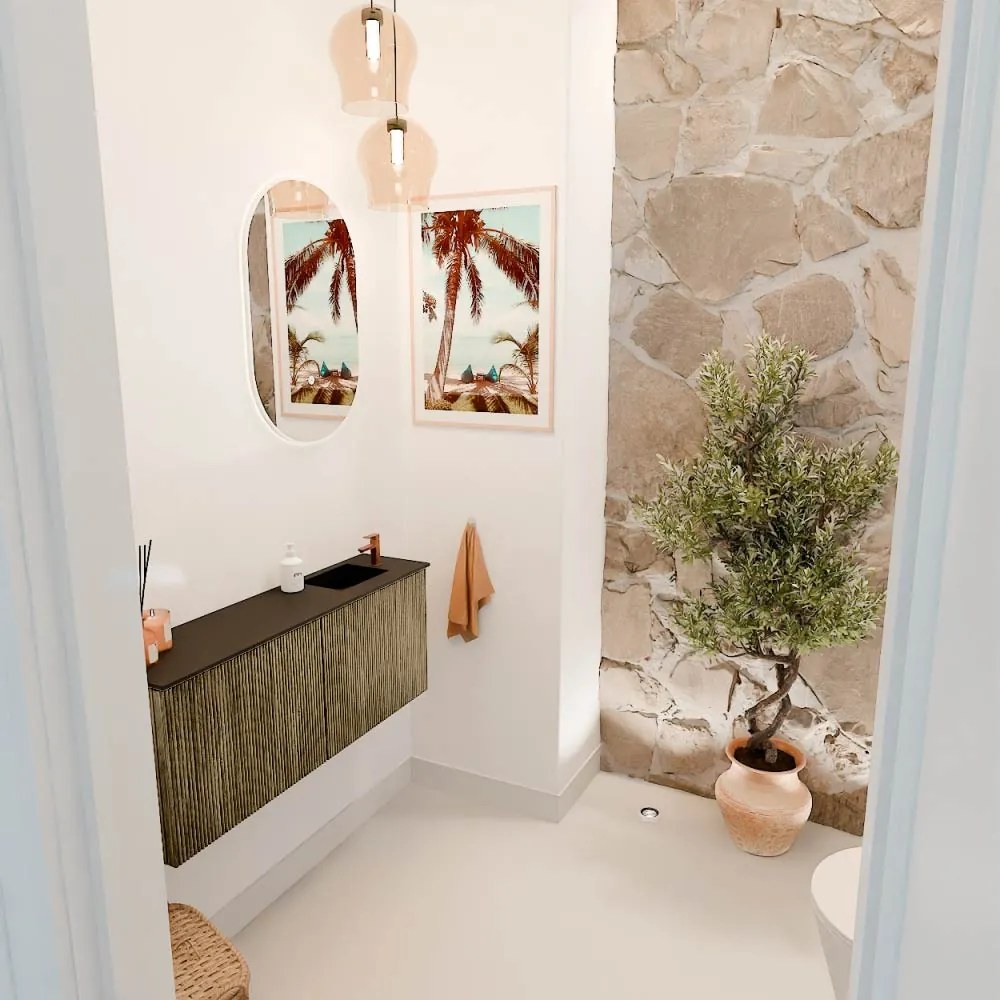 Mondiaz Joya 100cm toiletmeubel dusk met wastafel faye rechts 1 kraangat urban