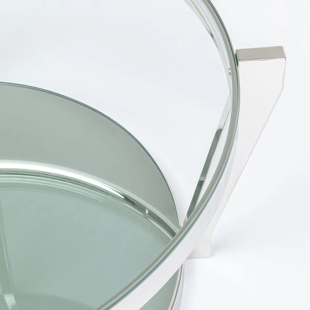 Kare Design Monocolo Silver Zilveren Salontafel Rond - 90 X 90cm.