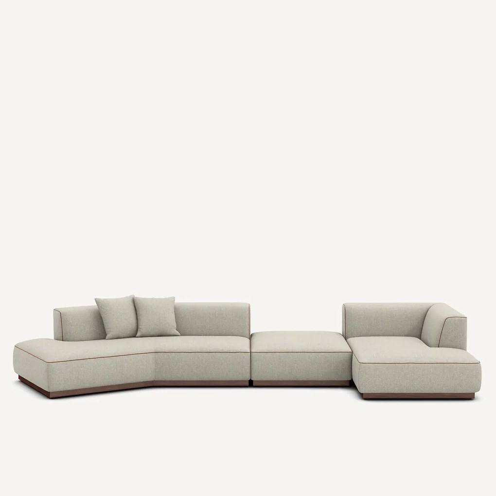 Rechte hoekbank in tweed, JACOPO