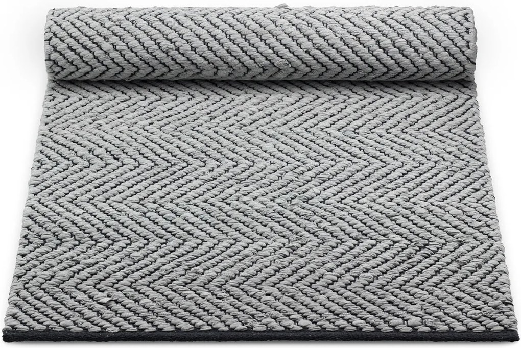 Rug Solid - Rain Grey/ Black - 75 x 200 - Vloerkleed