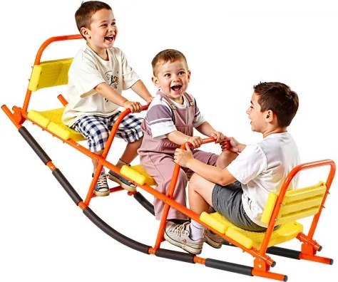 VEVOR Kinderwip, Draagvermogen 90 kg, Metalen schommelwip met handgrepen, Draaiwip voor kinderen vanaf 3 jaar, Tuinwip voor buiten, Gazon, Achtertuin, Speelplaats, 2 Zitplaatsen, 1535 x 490 x 645 mm