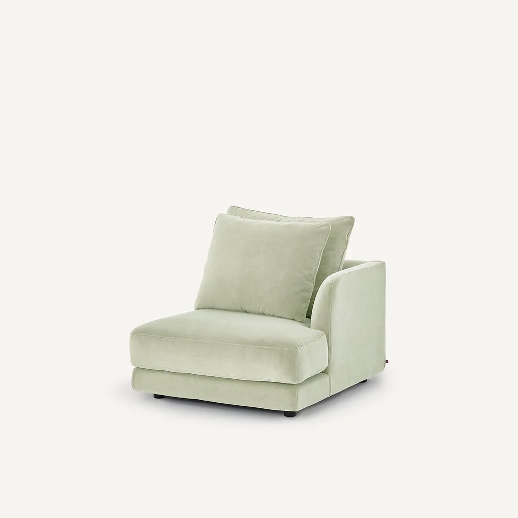 Halve bank rechts, modulair, van stonewashed fluweel, TIBERIO