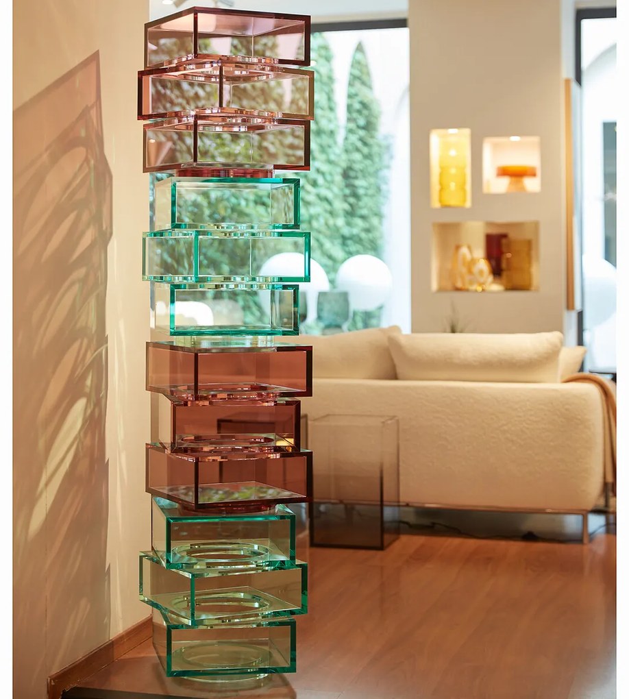 Bijzettafel in acryl kubussen, Akrili.