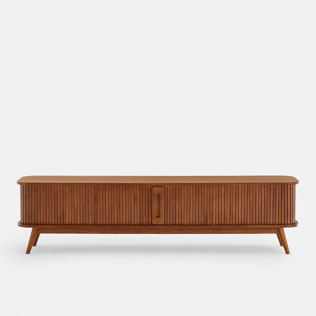 Essen en gefineerd tv-meubel, 2 schuifdeuren, breedte 200 cm, WAPONG