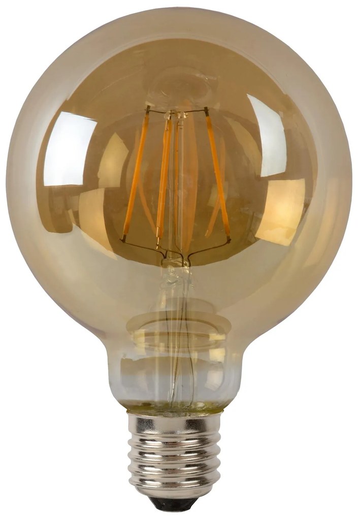 Lucide Bulb dimbare LED lamp 2700K E27 5W 9.5cm amber