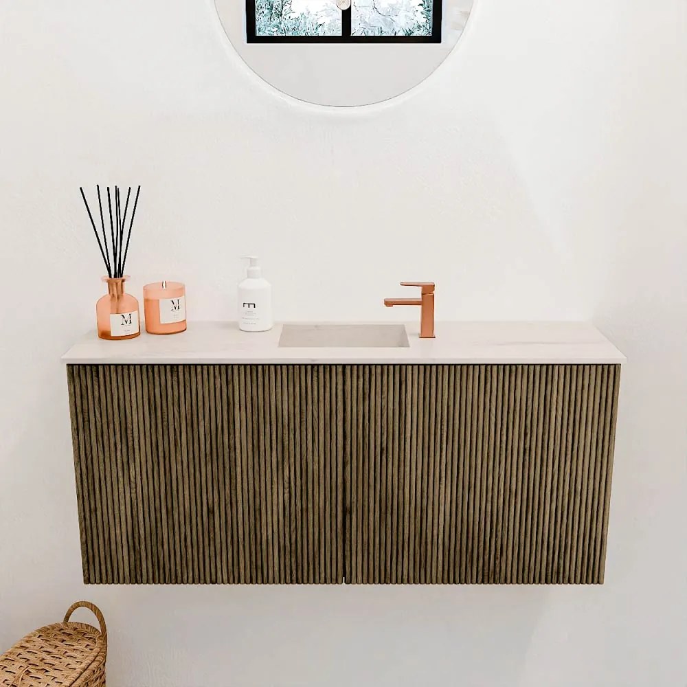 Mondiaz Joya DLux 90cm toiletmeubel dusk met wastafel faye midden 1 kraangat meli