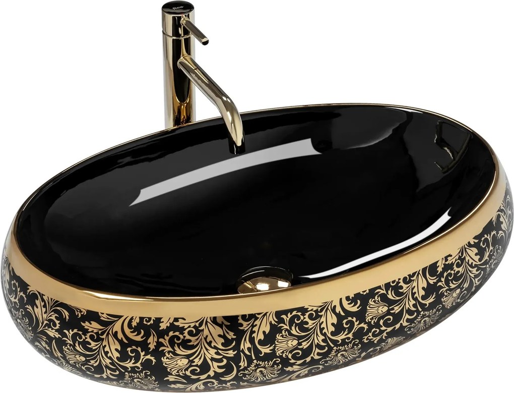 Opzetwastafel Rea Meryl Black/Gold