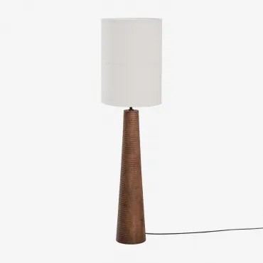 Malva Mangohouten Vloerlamp ↑70 Cm & Witte Gardenia 30 Cm Olinda - Sklum