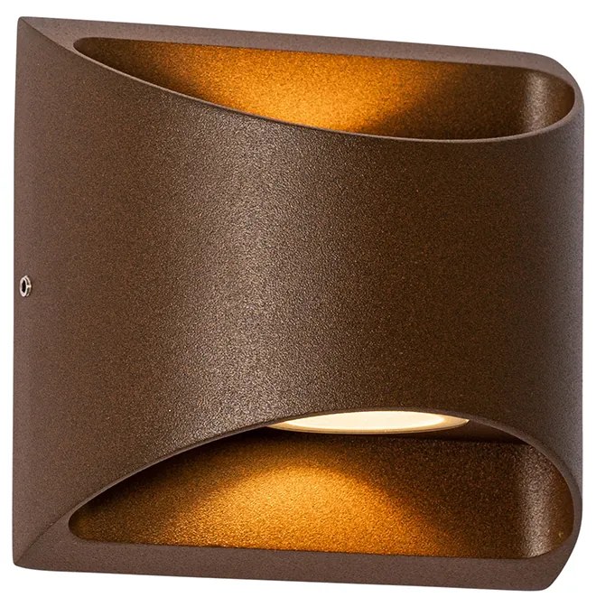 Moderne buiten wandlamp roestbruin incl. LED 2-lichts IP54 - Mal