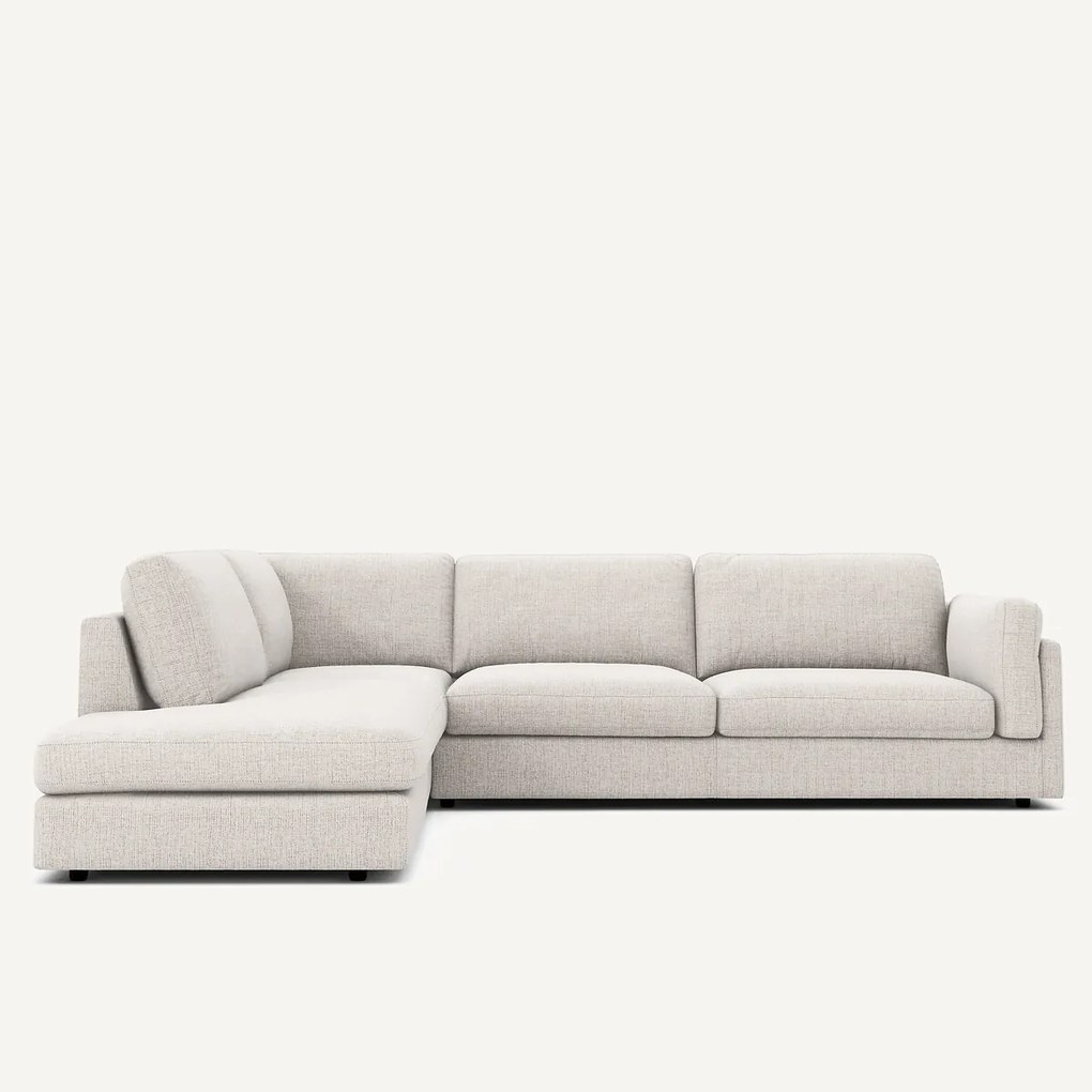 Hoekslaapbank met longchair, in gespikkeld canvas, CÉSAR