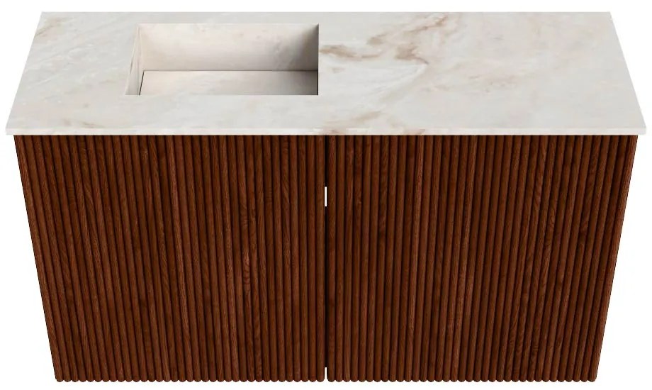 Mondiaz Joya DLux 70cm toiletmeubel ruby met wastafel faye links zonder kraangat frappe