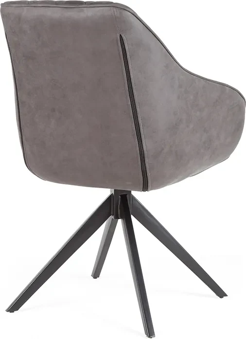 Eetkamerstoel - Collins - lederlook Soft antraciet