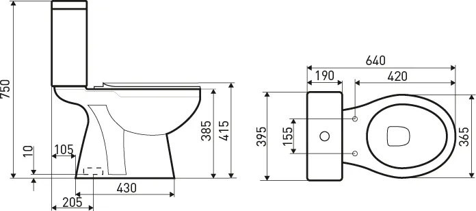 Kerra C-Clear toilet met zitting diepspoel wit AO