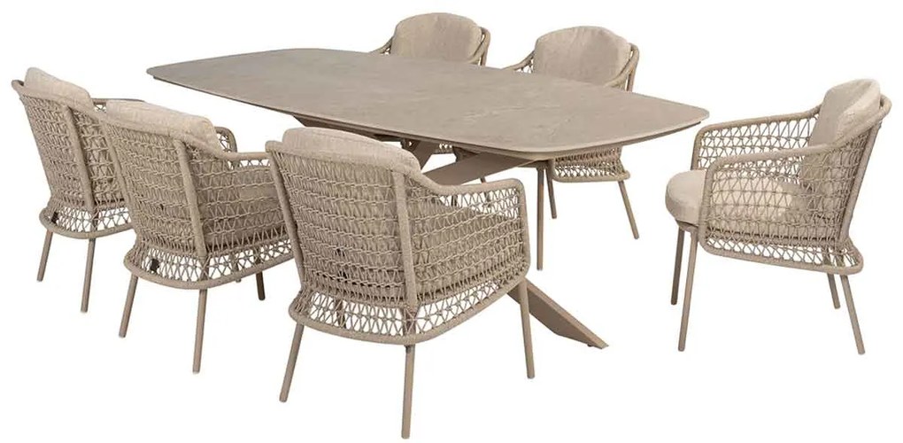 4 Seasons Puccini tuinset 7-delig - Prado tuintafel 240x105x75 cm