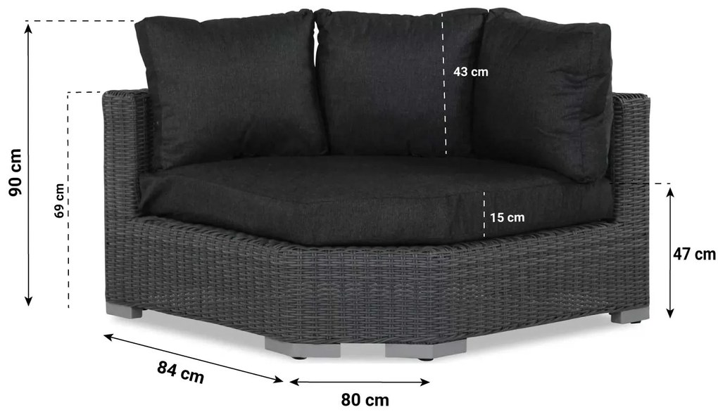 Garden Collections Toronto Daybed Wicker Grijs 2-delig