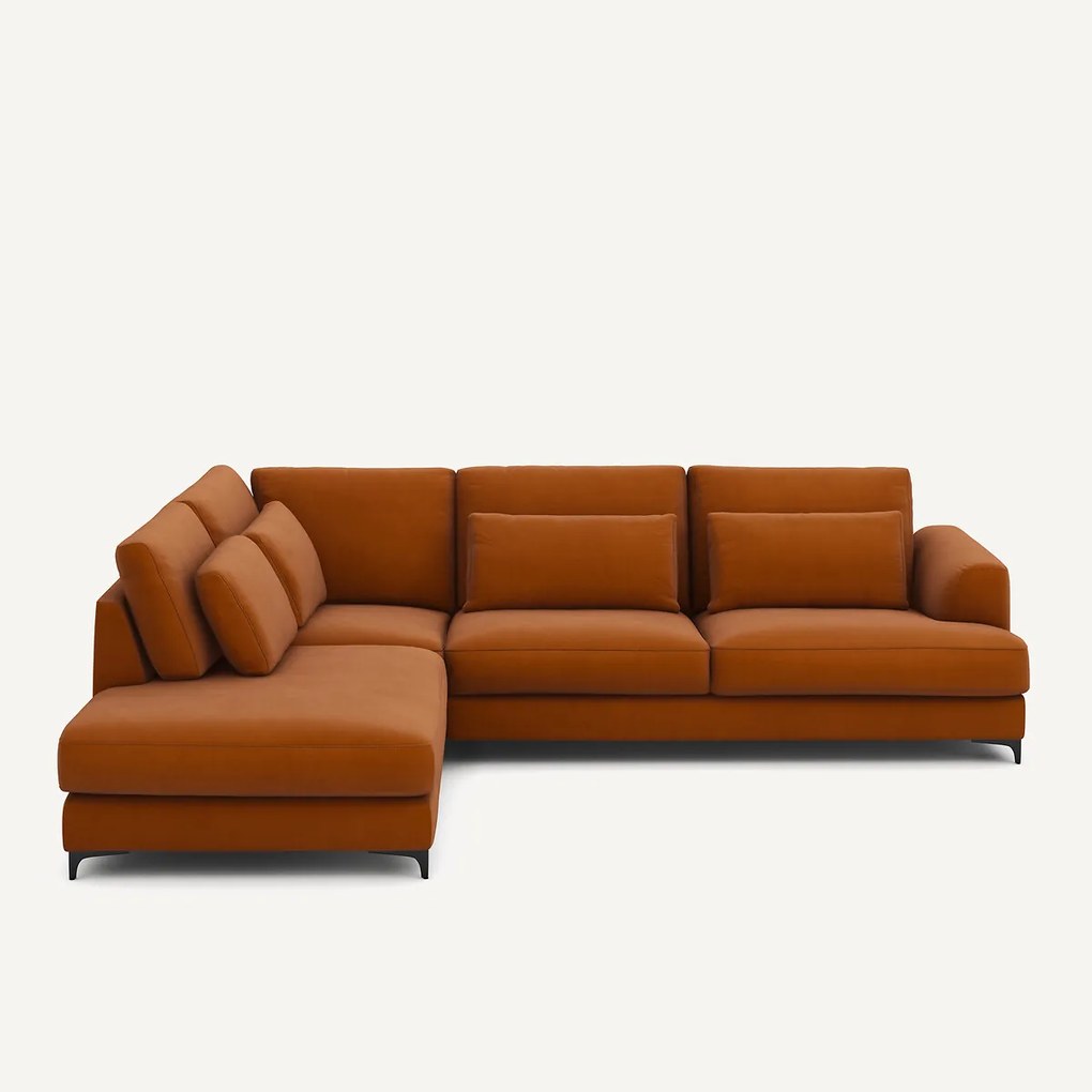 Omvormbare hoekbank links, in linnen fluweel, Marsile