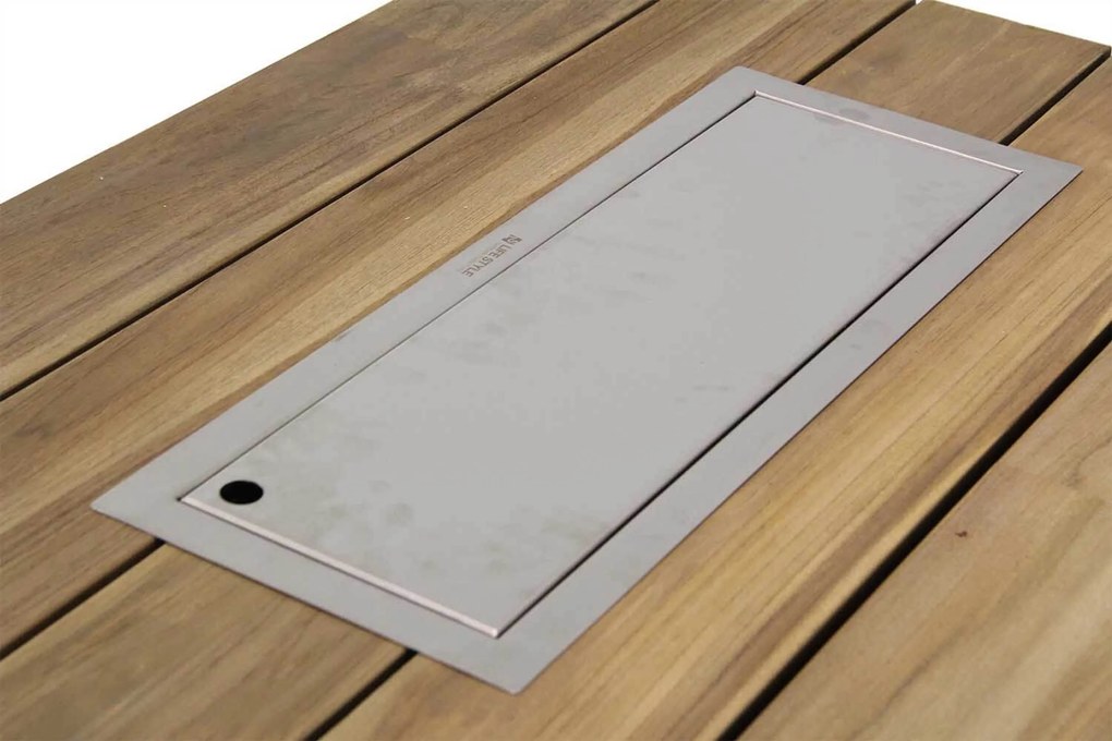 Lifestyle Garden Furniture Seaside Lounge Vuurtafel X Antraciet Aluminium/teak Old Teak Greywash