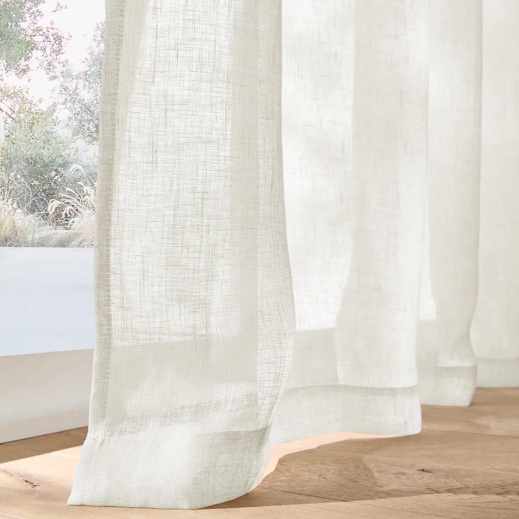 Linnen voile, grote breedte, met oogjes, ONEGA