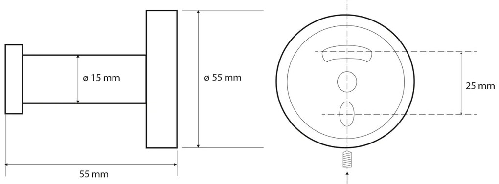 Sapho X-Round haak zwart