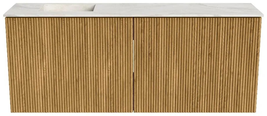 Mondiaz Joya DLux 100cm toiletmeubel oak met wastafel faye links zonder kraangat ostra