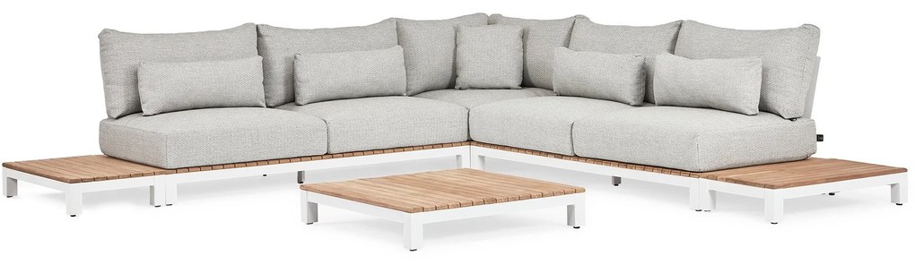 SUNS Evora hoek loungeset 6 delig soft mixed weave / matt white